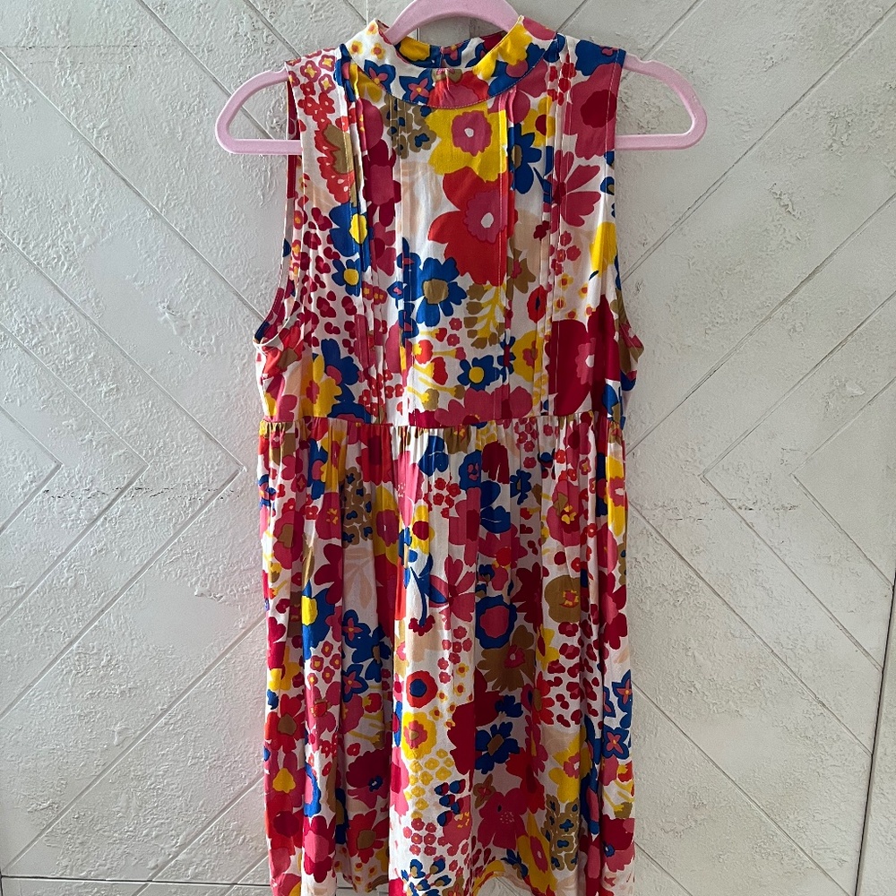EUC Sleeveless colorful floral XIX PALMS Babydoll dress SIZE M